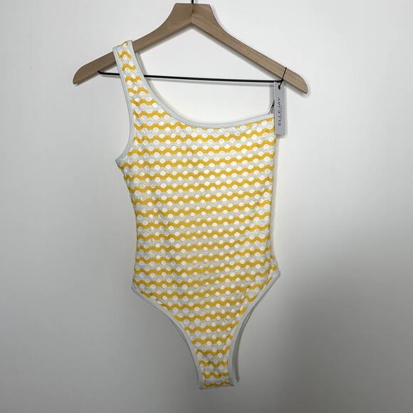 Ellejay Crochet Knit Swimsuit Womens New Yellow Size Small - Picture 1 of 11